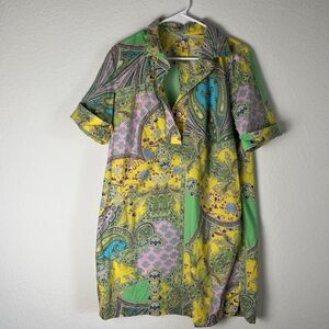 Hinson Wu Aileen Dress In Multicolor Paisley Button Back Pockets Size 1 209
